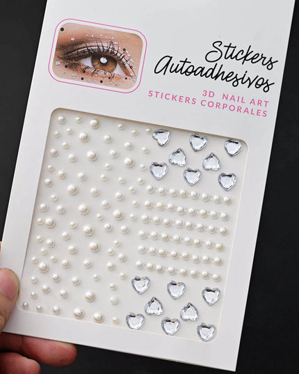 1Pcs Face Diamond Gem Sticker 5D Colorful Rhinestone Tattoo Eyeshadow Stickers fo Festival Nail Body Makeup Bling Jewel DIY Deco
