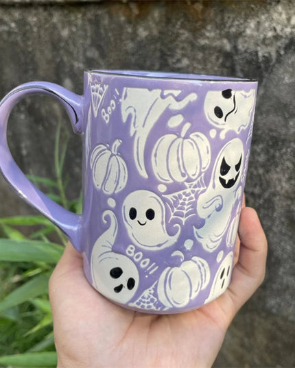 Creative Ghost Mug 420ml Large Capacity Water Cup Exquisite Halloween Spooky Cup Fashionable Coffee Cup Practical Drinkware