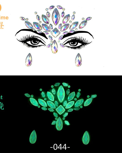 3D Rhinestone Bright Face stickers for festival Glitter Makeup Jewelry Sticker on Face crystals Gems jewels diamonds decoration