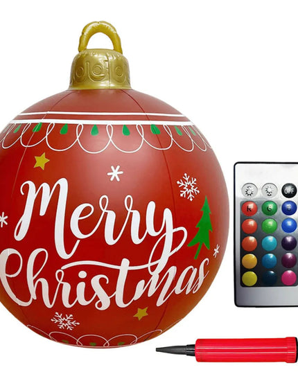 24 Inch Inflatable Christmas Balls New Years Christmas Ornaments with Lights PVC Giant Inflatable Christmas Balls Holiday Decor
