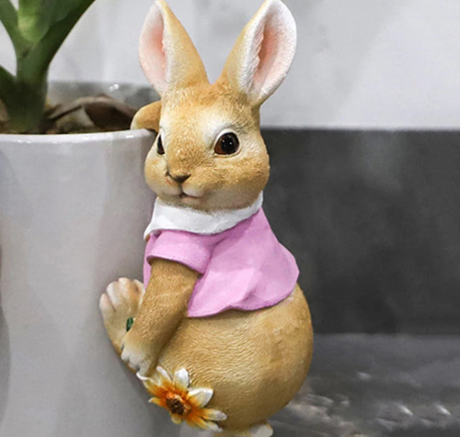 Cute Rabbit Figurine Decoration Resin Landscape Crafts Craft Cute Rabbit Bunny for Garden Flowers Pot Garden Easter Decor