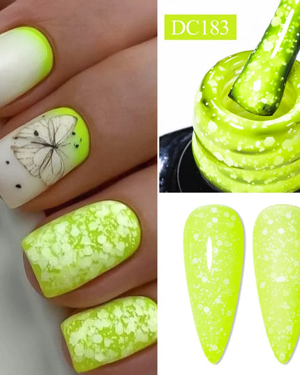 7ml Snowflake Gel Nail Polish UV LED Semi Permanent Milky White Pink Glitter Snow Sequins Gel Nails Art Design Varnish Manicure