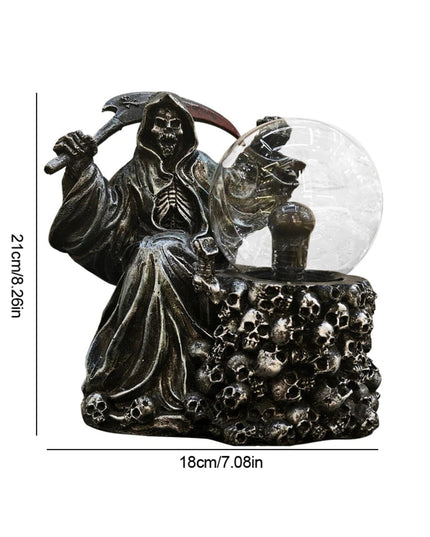 Halloween Light Up Ghost Fortune Teller Touch Sensing Spooky Grim Reaper Decor Dead Grim Reaper Statue Haunted House Decoration
