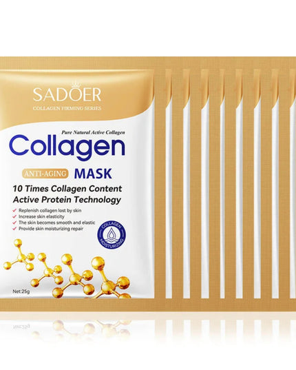 10pcs Anti-wrinkle Collagen Face Mask Moisturizing Anti-aging Repair Brightening skincare Face Sheet Mask Facial Masks Skin Care