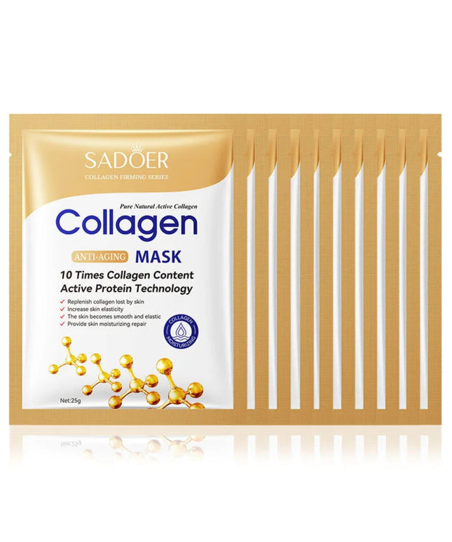 10pcs Anti-wrinkle Collagen Face Mask Moisturizing Anti-aging Repair Brightening skincare Face Sheet Mask Facial Masks Skin Care