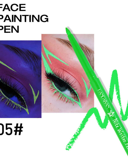 Fluorescent UV Light Neon Eyeliner Pen Waterproof Yellow Purple Orange Color Gel Eye Liner Pencil Eyes Make Up Cosmetics Tool