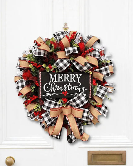 Christmas Holiday Art Wreath Decorative Artificial Wreath Festival Theme Multifunctional Party New Year Decor Prop New Year Gift