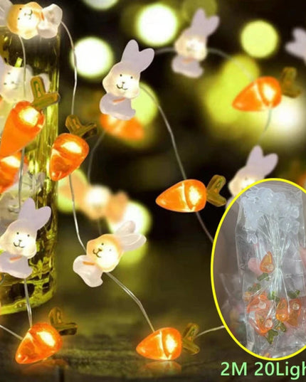 2M 20LED Fairy Light Garland Easter Decorations Bunny Egg Rabbit String Lights Kids Gift Happy Easter Party Decoration Home 2026