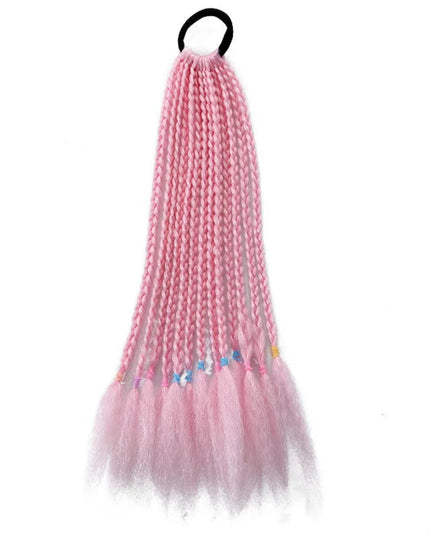 1 PCS New Girls Dirty Braids Colorful Twist Tie Wigs Ponytail Kids Hair Accessories Headbands Rubber Bands Princess Headwear