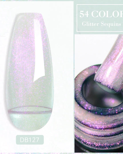 7ml Snowflake Gel Nail Polish UV LED Semi Permanent Milky White Pink Glitter Snow Sequins Gel Nails Art Design Varnish Manicure