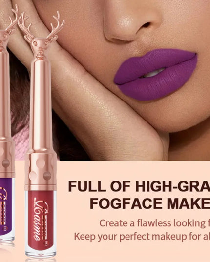 Nude Liquid Lipstick Waterproof Velvet Matte Lip Gloss Long lasting Non stick Cup Lip Gloss Makeup Pigments Cosmetics Christmas