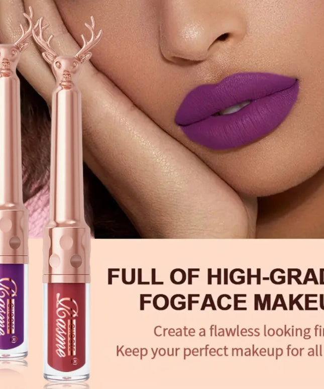 Nude Liquid Lipstick Waterproof Velvet Matte Lip Gloss Long lasting Non stick Cup Lip Gloss Makeup Pigments Cosmetics Christmas