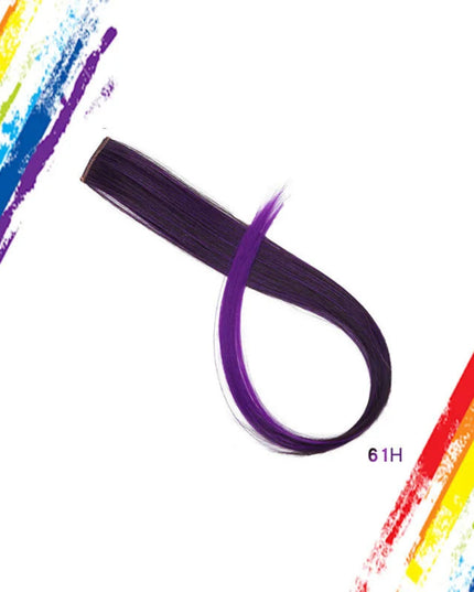 Multi-colors  Clip in Synthetic Hair Extensions 22 inch Rainbow Hairpieces for Girls Women Kids Favor Gift(Colorful Set)