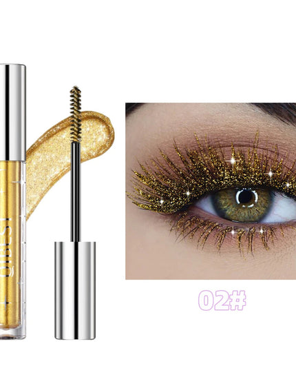 QIBEST 3 Colors Diamond Glitter Mascara Long Lasting Makeup 3D Volume Eyelashes Curling Shimmer Mascara Eye Lash Female Cosmetic