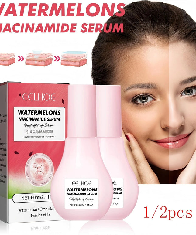1/2pcs New Watermelon Glow Niacinamide Dew Drops Serum 60ml Lightweight Facial Serum Brightening Hydrating for Radiant Skin