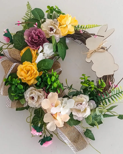 2026 Easter Garland Creative Easter Egg Element Wreath Window Door Garden Gate Decorative Hanging Holiday Party Decor Door Sign