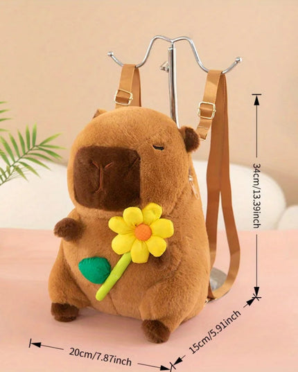 Cute Capybara Plush Backpack for Children, Gift for Girls, Cute Backpack, Playful Accessory, Soft Texture Bag,Stuffed Animals