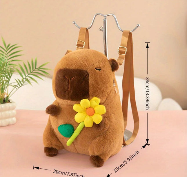 Cute Capybara Plush Backpack for Children, Gift for Girls, Cute Backpack, Playful Accessory, Soft Texture Bag,Stuffed Animals