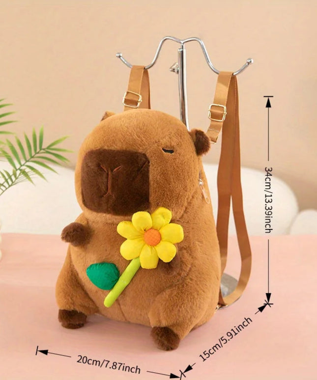 Cute Capybara Plush Backpack for Children, Gift for Girls, Cute Backpack, Playful Accessory, Soft Texture Bag,Stuffed Animals