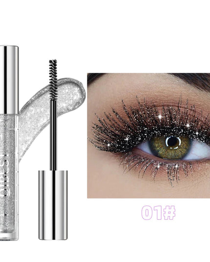 QIBEST 3 Colors Diamond Glitter Mascara Long Lasting Makeup 3D Volume Eyelashes Curling Shimmer Mascara Eye Lash Female Cosmetic