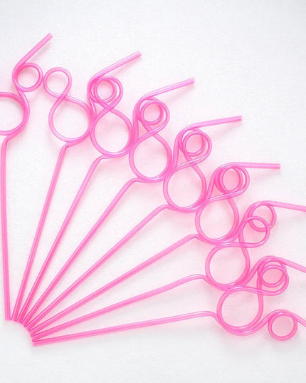Creative PET Cartoon Animal Mouse Shape Straws Plastic Colourful Reusable Straws for Birthday Party, Wedding Christmas Decoratio
