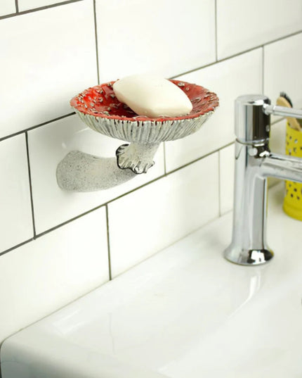 7/10/13cm Resin Amanita Shaped Floating Shelf Wall Mounted Mushroom Hanging Shelf Halloween Decor Keys Holder Home Ornaments