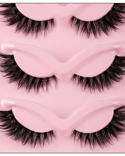 3Boxes(15Pairs) Cat Eye Lashes Fake Eyelashes Natural long Manga Lashes Winged End Eye Elongated Eyelashes Fake Lashes Makeup