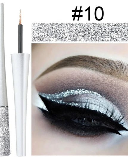 Glitter Liquid Eyeliner Pen Pearlescent Sequins Diamond Bright Shining Eyeliner Waterproof Lasting Eyeshadow Women Cosmetics 1pc