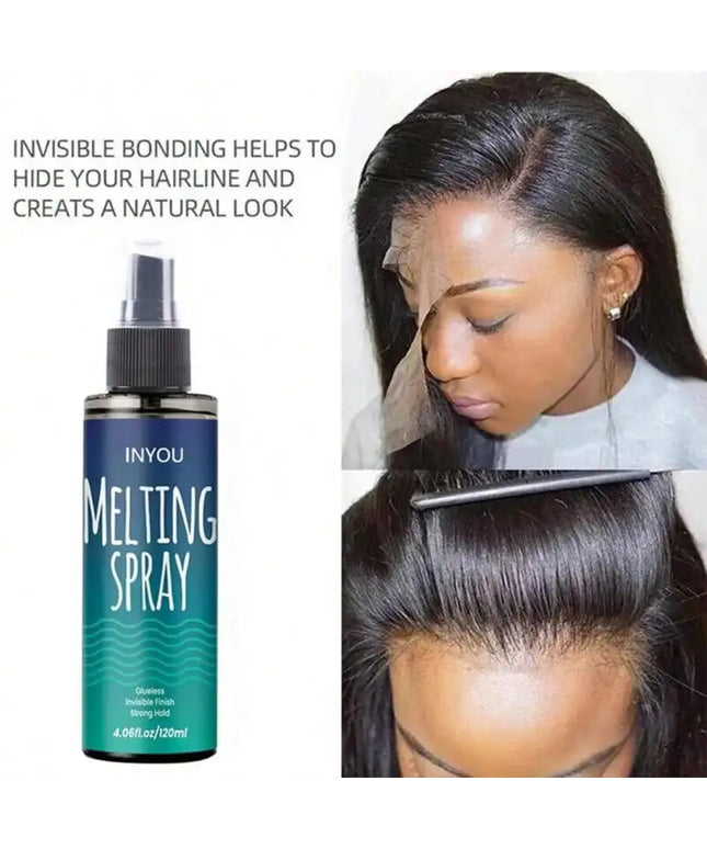 120ML Lace Melting and Holding Spray Glue-Less Hair Adhesive for Wigs, Strong Natural Finishing Hold with Control