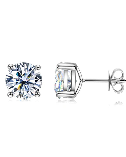 OXTAO With Certified D VVS1 Moissanite Stud Earrings Female Jewelry Sterling Silver S925 Piercing Earrings Wedding Jewelry Gift