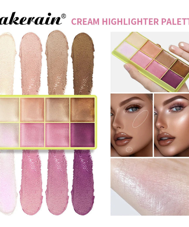 8-color cream highlighter Eye and face highlighter contouring Highlighter Palette