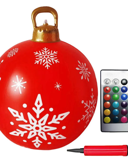 24 Inch Inflatable Christmas Balls New Years Christmas Ornaments with Lights PVC Giant Inflatable Christmas Balls Holiday Decor