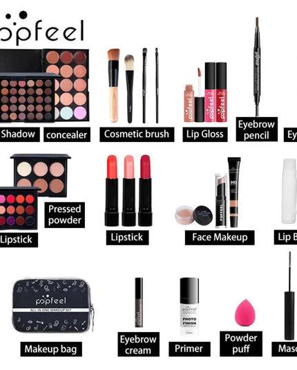 POPFEEL All In One Makeup Kit  for Women Full Kit Set, All in One Makeup Sets Include Eyebrow Eyeliner Eyeshadow