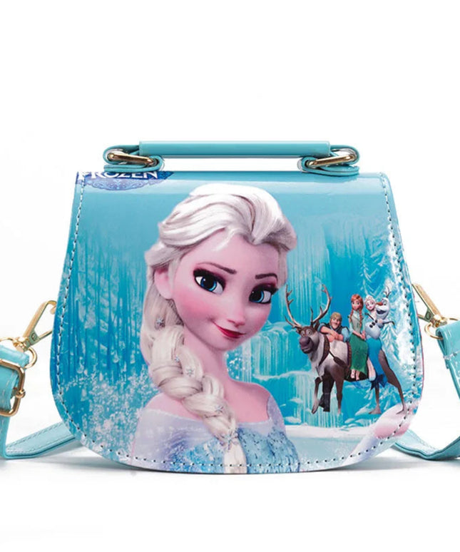 Disney princess cartoon pu messenger bag girl Frozen Elsa shoulder bag Sofia handbag kid fashion shopping bag gift