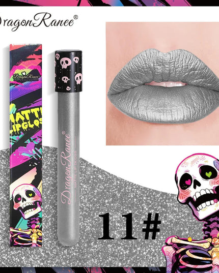 12 Color Halloween Lip Gloss Makeup Black Green Purple Lipstick Christmas Tint Moisturizer Waterproof Matte Lipstick Lip Pigment
