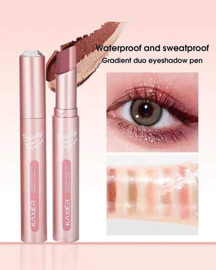 Gradient two-color eye shadow pen waterproof, sweat proof, not easy to smudge, pearlescent, fine shiny, lazy eye shadow s