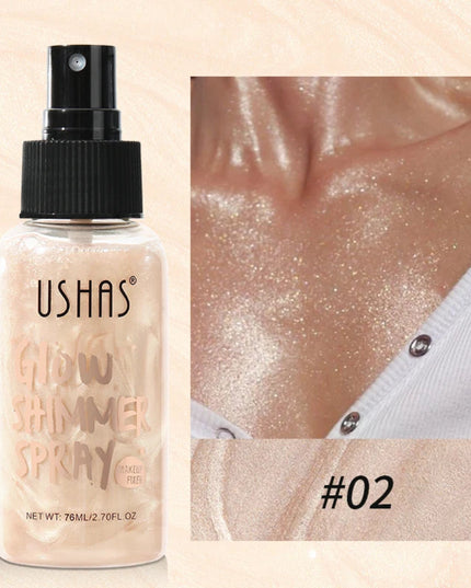 USHAS 4 Color Body Liquid Highlighter Facial Contour Brightening Makeup Long Lasting Sequin Illuminating Moisturizing Highlight