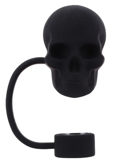 Silicone Cute Skull Straw Covers 10mm Skull Shape Straw Caps Reusable Halloween Skull Straw Toppers for Stanley 30&40 Oz Tumbler