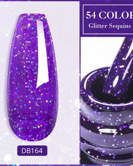 7ml Snowflake Gel Nail Polish UV LED Semi Permanent Milky White Pink Glitter Snow Sequins Gel Nails Art Design Varnish Manicure