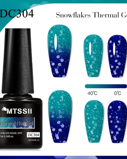 7ml Snowflake Gel Nail Polish UV LED Semi Permanent Milky White Pink Glitter Snow Sequins Gel Nails Art Design Varnish Manicure