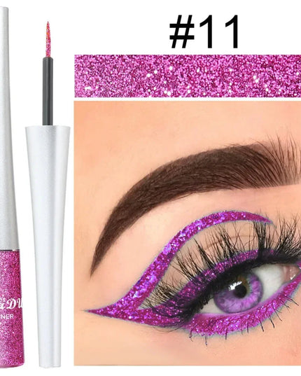 Glitter Liquid Eyeliner Pen Pearlescent Sequins Diamond Bright Shining Eyeliner Waterproof Lasting Eyeshadow Women Cosmetics 1pc
