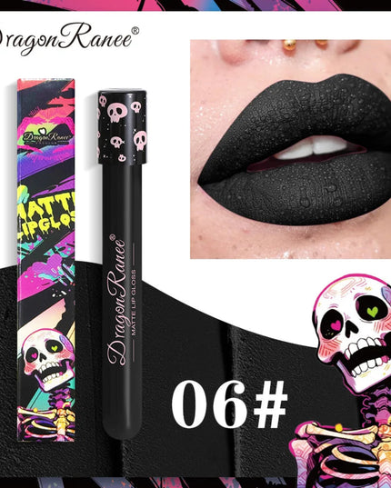 12 Color Halloween Lip Gloss Makeup Black Green Purple Lipstick Christmas Tint Moisturizer Waterproof Matte Lipstick Lip Pigment