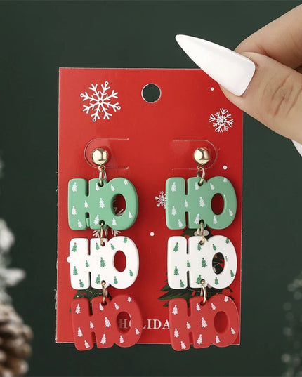 Christmas Drop Earrings For Women Shiny Rhinestone Santa Claus Xmas Tree Snowman Elk Snowflake Long Tassel Dangle Earring Gifts