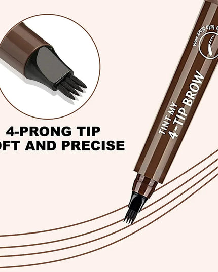 4 Point Eyebrow Pencil 4 Prong Tip Eyebrow Pen 4 Fork Eyebrow Pencil Waterproof Liquid Eyebrow Pencil Long Lasting Like Real