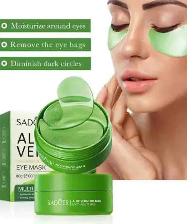 60pcs Aloe Vera Collagen Eye Mask Anti Dark Circles Eyes Bags Moisturizing Anti-Wrinkles Eye Patches Eyes Skin Care Products