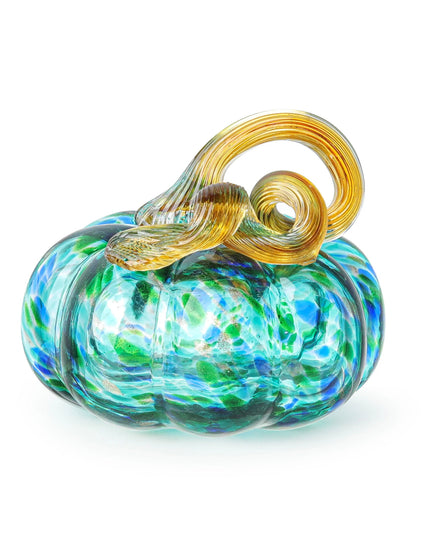 Color Crystal Pumpkin Figurine Collectible Hand Blown Glass Pumpkin Ornament Fall & Harvest Thanksgiving Halloween Gift