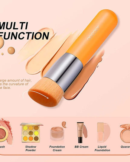 Docolor 3pcs Makeup Brushes Flat Top Kabuki Foundation Brush Large Face Brush Professional Cosmetic Contour Powder Make up Brush