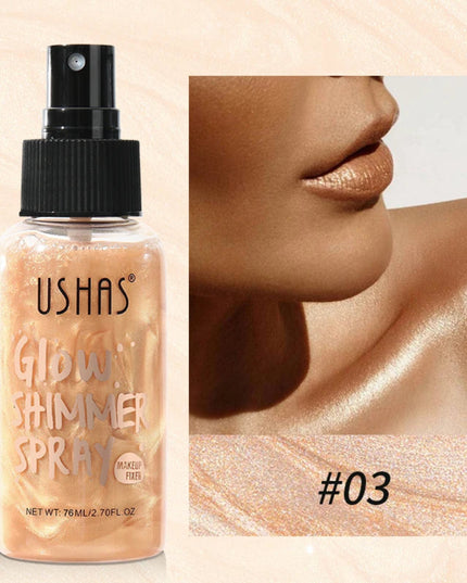 USHAS 4 Color Body Liquid Highlighter Facial Contour Brightening Makeup Long Lasting Sequin Illuminating Moisturizing Highlight