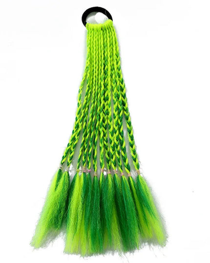 1 PCS New Girls Dirty Braids Colorful Twist Tie Wigs Ponytail Kids Hair Accessories Headbands Rubber Bands Princess Headwear