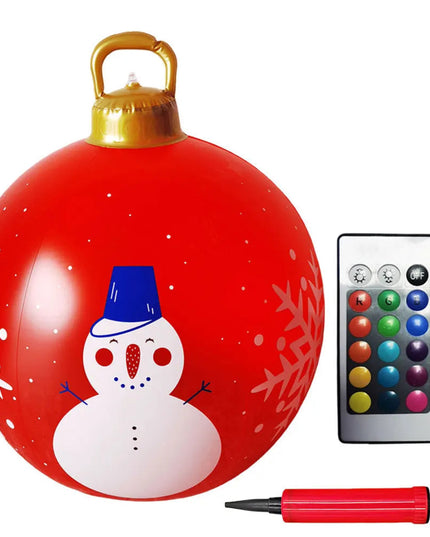24 Inch Inflatable Christmas Balls New Years Christmas Ornaments with Lights PVC Giant Inflatable Christmas Balls Holiday Decor